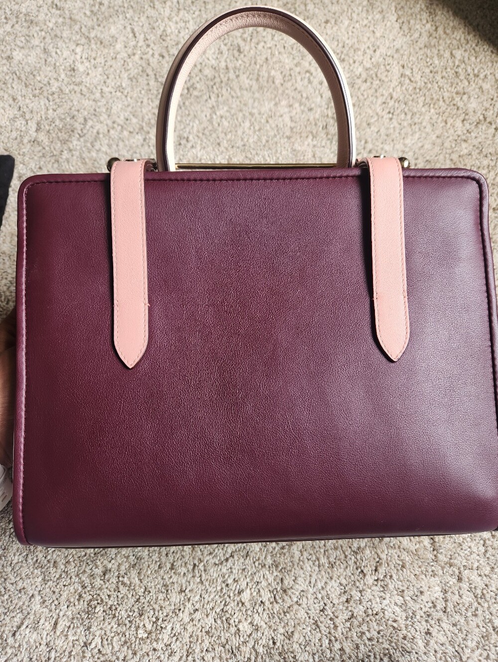Strathberry Midi Tote - Full Set - Like New (Tri Color Burgundy/Pink/Rose) - Picture 4 of 14